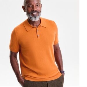 NWT club room men’s regular fit 100% cashmere sweater polo size large